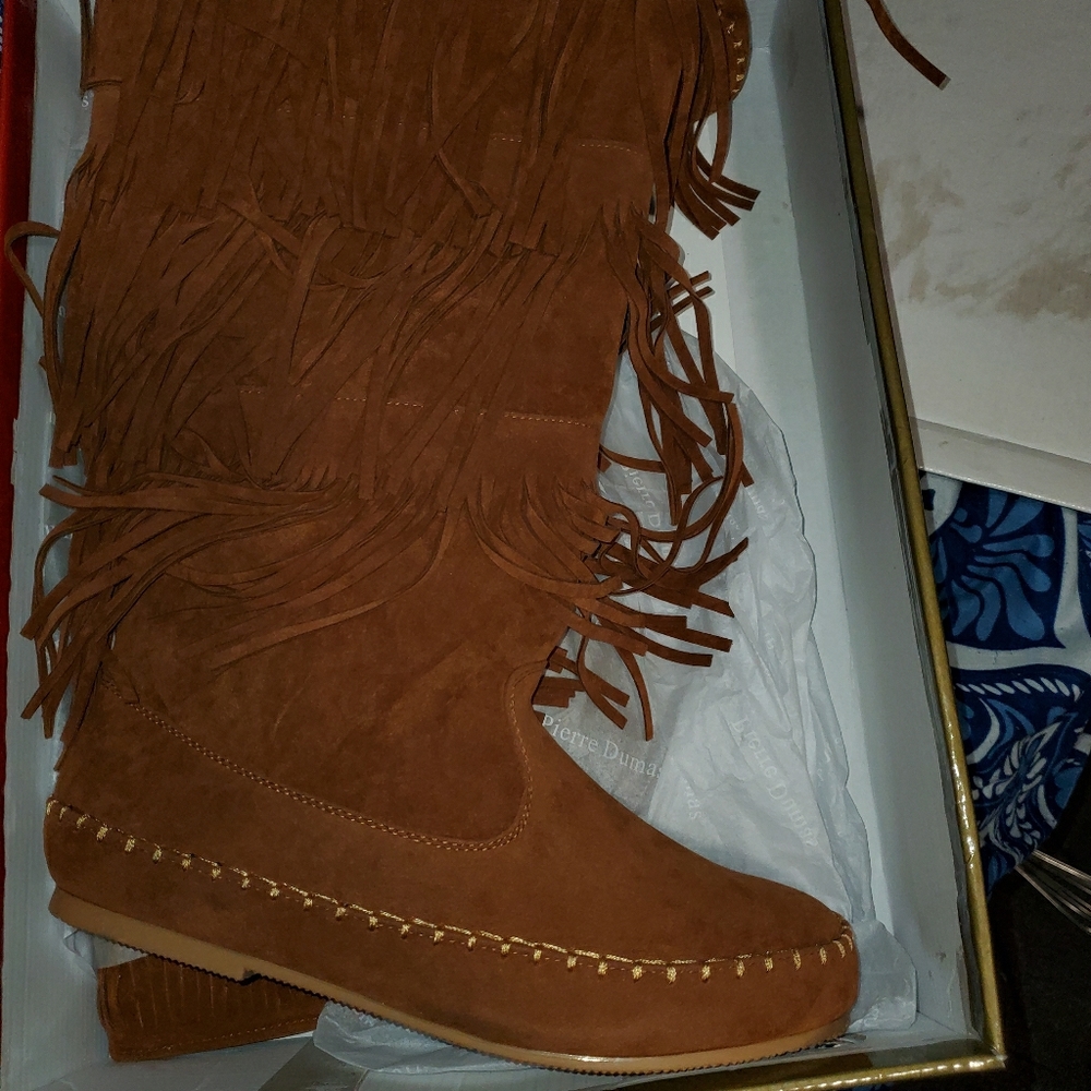 Brown Fringe Boots